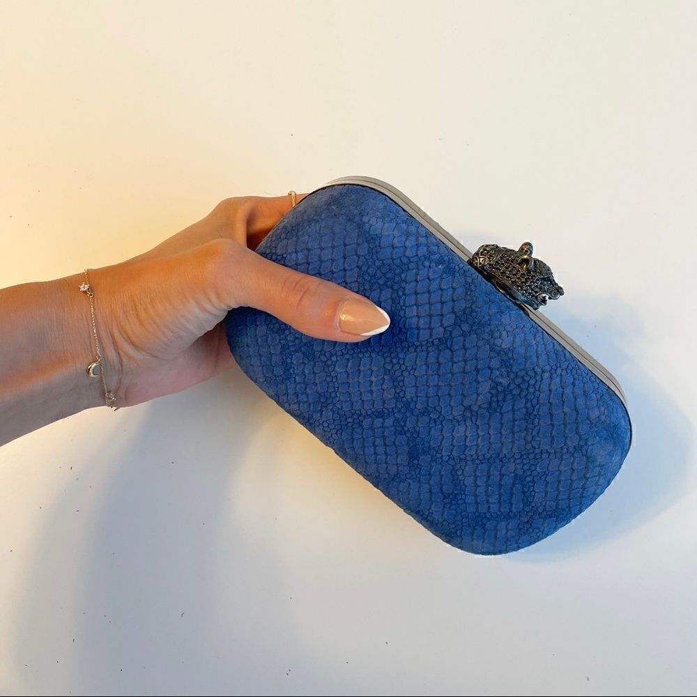 House
of Harlow 1960 Blue Embossed MARLEY Crossbody Clutch NEW